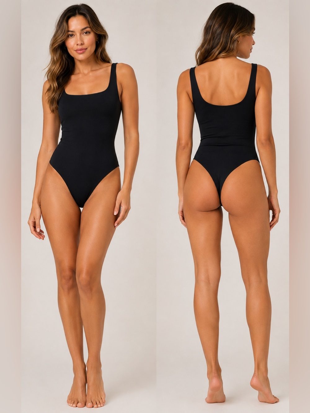 Banana Republic Black Square Neck Bodysuit Size M